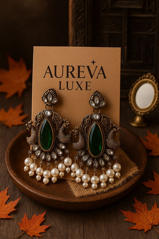 Regalia Luxe – Emerald Bloom Earrings